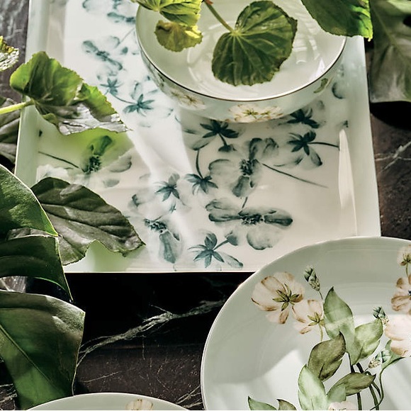 CB2 Dining Nwt Cb2 In Bloom Rectangular Floral Serving Tray Poshmark